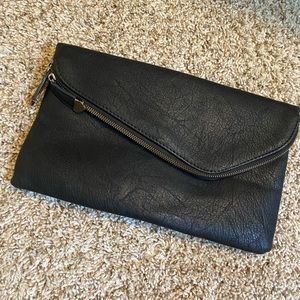 Black clutch with zipper